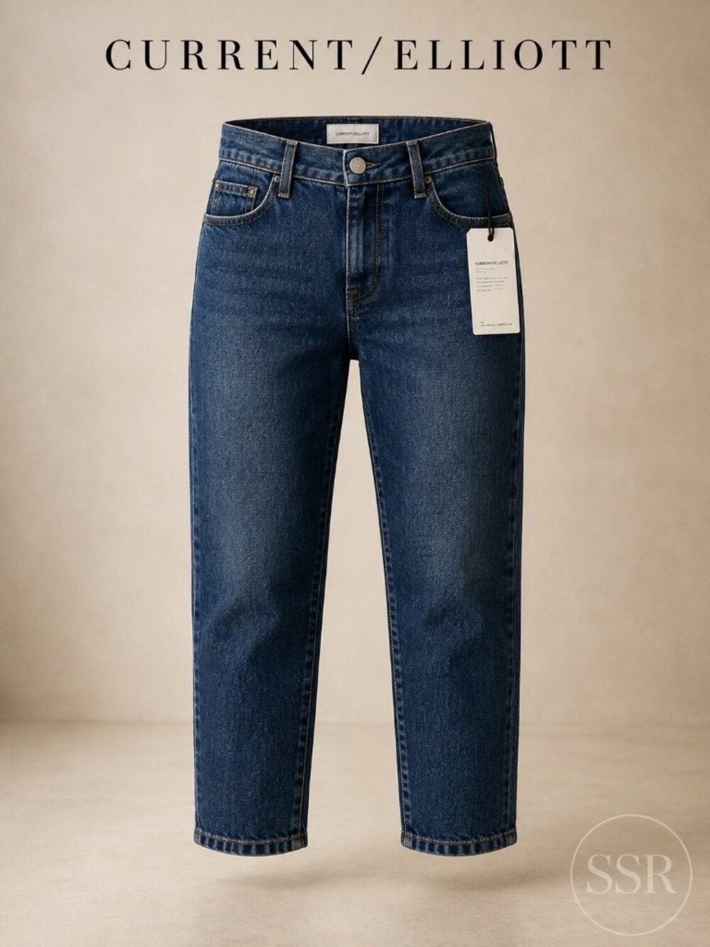 Current/Elliott The Vintage Cropped Slim Jeans Size 30 Rehan Wash High Rise 12”